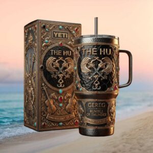The HU Band “Gereg Rumble Of Thunder” 3D Hammered Copper Style Tumbler