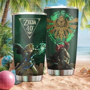The Legend of Zelda 40th Anniversary Link vs Ganon Green Tumbler