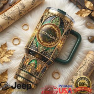 The Lord of the Rings Stained Glass Middle Earth Map 40oz Tumbler