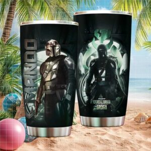 The Mandalorian and Grogu “Mando” Beskar Armor Art Stainless STumblerl Travel Tumbler