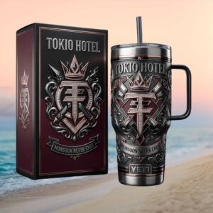 Tokio Hotel “Monsoon Never Ends” Gothic Black & Silver Tumbler with Collector Box