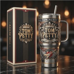 Tom Petty “I Won't Back Down” 3D Embossed 40oz Tumbler with Handle