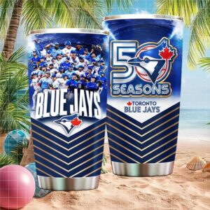 Toronto Blue Jays 50 Seasons Anniversary Baseball Team Graphics Tumbler