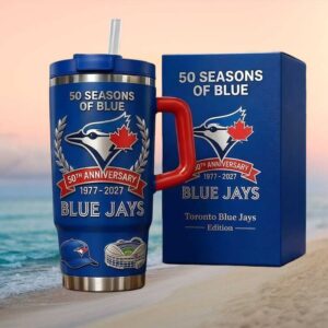 Toronto Blue Jays 50th Anniversary 50 Seasons of Blue 40oz Tumbler