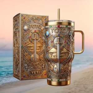 Toto Band “Africa” Gold & Silver Embossed 40oz Tumbler Hold The Line Edition