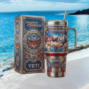 Transformers Optimus Prime vs Megatron 80s Retro 3D Tumbler