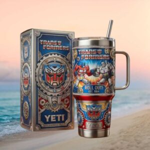 Transformers “Roll Out!” Optimus Prime vs Megatron G1 Yeti Style Tumbler