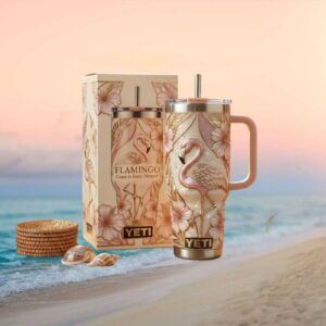 Tropical Flamingo “Grace In Every Moment” Embossed Yeti Tumbler