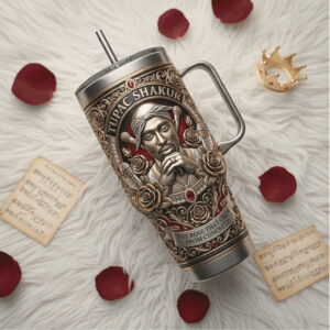 Tupac Shakur “The Rose That Grew From Concrete” Gold & Bronze Tribute Tumbler