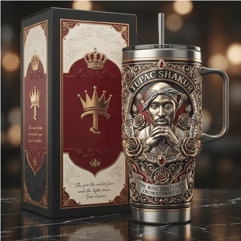 Tupac Shakur “The Rose That Grew From Concrete” Gold & Bronze Tribute Tumbler Tupac Shakur “The Rose That Grew From Concrete” Gold & Bronze Tribute Tumbler