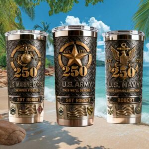 US Military 250 Years Veteran Appreciation Custom Name Branch Logo Shirt