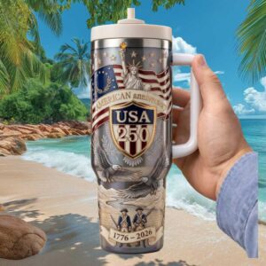 USA 250th American Anniversary Liberty & Eagle Commemorative Tumbler