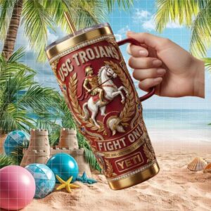 USC Trojans Custom Sculpted Horse & Helmet Jeweled Tumbler