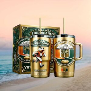 University of Miami Hurricanes 100 Years Anniversary Gold Commemorative Tumbler