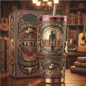 Usher The Man From Waco Hard Times Real Country Blue 40oz Tumbler