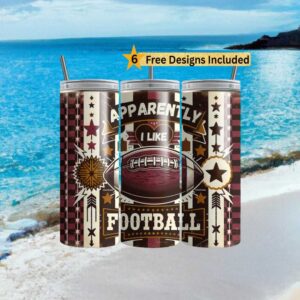 Vintage “Apparently I Like Football” Distressed Sports Sublimation Design