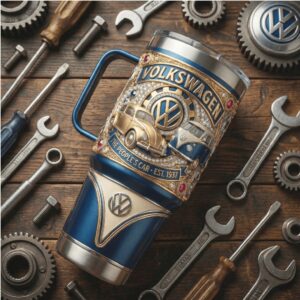 Volkswagen VW The People's Car Est 1937 Vintage Classic Tumbler with Handle
