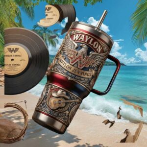 Waylon Jennings Lonesome On'ry and Mean 3D Outlaw Country Tumbler