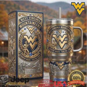 West Virginia Mountaineers NCAA 3D Luxury Embossed 40oz Travel Tumbler