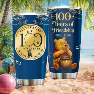 Winnie The Pooh 100 Years of Friendship 1926 2026 Limited Edition Gold Tumbler