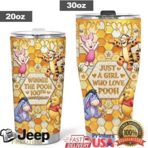 Winnie The Pooh 100th Anniversary Honeycomb Just A Girl Who Loves Pooh Tumbler