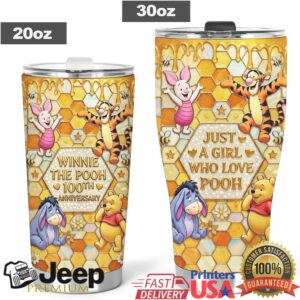 Winnie The Pooh 100th Anniversary Honeycomb Just A Girl Who Loves Pooh Tumbler