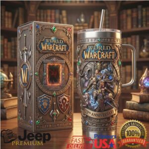 World of Warcraft 22nd Anniversary 3D Embossed 40oz Tumbler with Handle