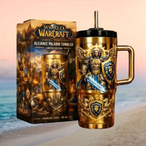 World of Warcraft Alliance Paladin Limited Edition 40oz Stainless Steel Gold Tumbler