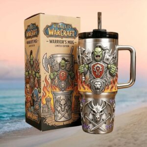 World of Warcraft Orc Warrior Limited Edition 40oz Stainless Steel Tumbler with Handle and Straw
