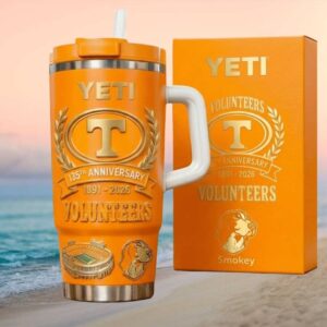 YETI Tennessee Volunteers 135th Anniversary Orange Tumbler with Handle