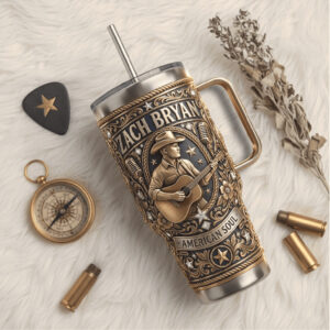 Zach Bryan American Soul Country Music Special Edition Tumbler with Straw