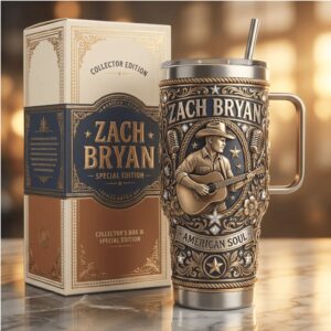Zach Bryan American Soul Country Music Special Edition Tumbler with Straw