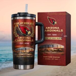 Arizona Cardinals “Rise Up Red Sea” Est. 1898 State Farm Stadium Tumbler
