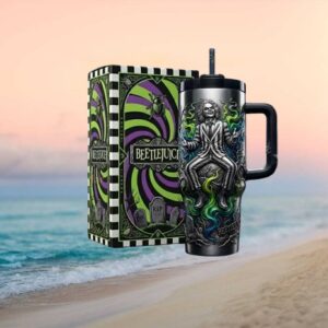 Beetlejuice “The Ghost with the Most” 3D Textured Horror Movie Tumbler