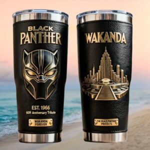 Black Panther Wakanda Forever 60th Anniversary Tribute 3D Embossed Tumbler