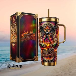Black Sabbath Iron Legacy Master of Reality Heavy Metal Tribute Tumbler with Lid