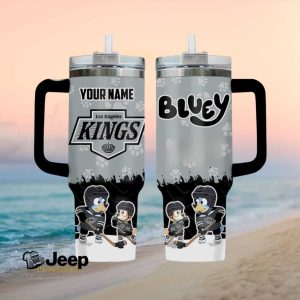 Bluey x LA Kings Hockey Personalized Name Tumbler Wrap Kids & Fan Design