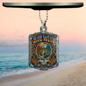Bob Weir Grateful Dead Tribute Silver Plaque Car Mirror Ornament