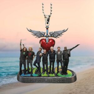 Bon Jovi Band 1983 2026 Tribute Wings & Dagger Heart Car Hanging Ornament