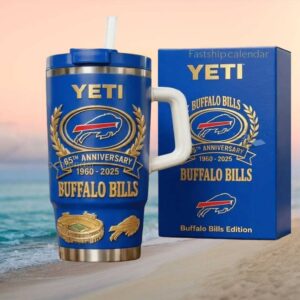 Buffalo Bills 65th Anniversary 1960 2025 Highmark Stadium Yeti Tumbler