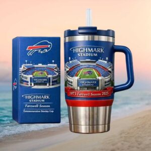 Buffalo Bills Highmark Stadium Farewell Season 1973 2025 Commemorative Tumbler