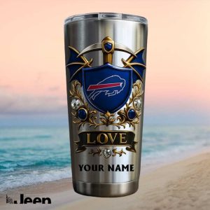 Buffalo Bills Personalized Love Custom Name 20oz Football Fans Gifts Stainless Steel Insulated Tumbler