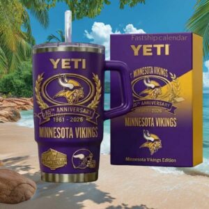 Minnesota Vikings 65th Anniversary 1961 2026 YETI 40oz Tumbler