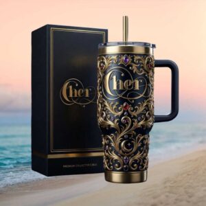 Cher Goddess of Pop Filigree Gold & Navy Collector's Tumbler