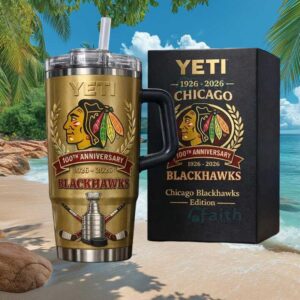 Chicago Blackhawks 100th Anniversary 1926 2026 Limited Edition Gold Yeti Tumbler Chicago Blackhawks 100th Anniversary 1926 2026 Limited Edition Gold Yeti Tumbler