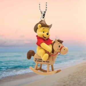 Cowboy Winnie the Pooh Rocking Horse 100 Years Car Ornament