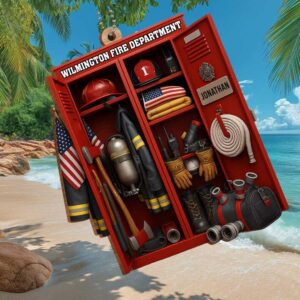 Custom Firefighter Gear Locker Acrylic Ornament Personalized Fire Department Name Tag Gift Custom Firefighter Gear Locker Acrylic Ornament Personalized Fire Department Name Tag Gift