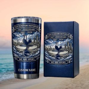 Custom Name Tottenham Hotspur 144th Anniversary Commemorative Tumbler