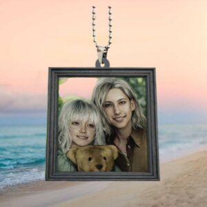 Custom Personalized Family Photo Portrait Square Frame Car Hanging Ornament