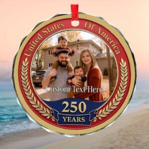 Custom Photo USA 250 Years Anniversary Commemorative Acrylic Ornament